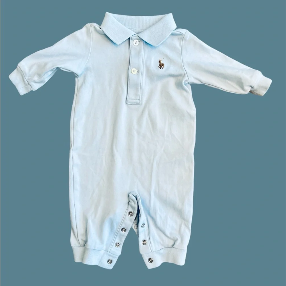 Ralph Lauren Boy Onesie Coverall | 3 Months | Preowned - Picture 2 of 8